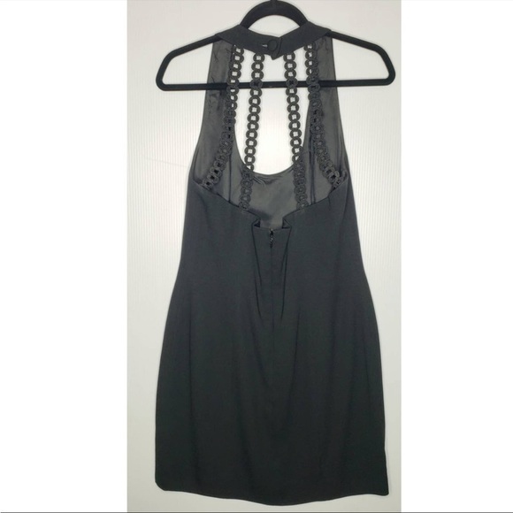 Vintage 90s Nicole Miller small 6 petite Black Scoop Neck Dress Halter cocktail - Picture 3 of 6
